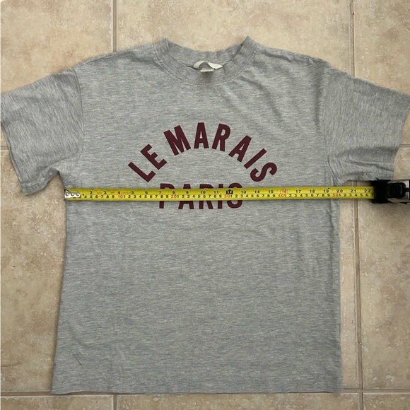 H&M Oversized Printed Le Marais Paris Grey T-Shirt Small - Picture 3 of 6